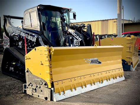 metal pless skid steer plow|metal pless snow pusher.